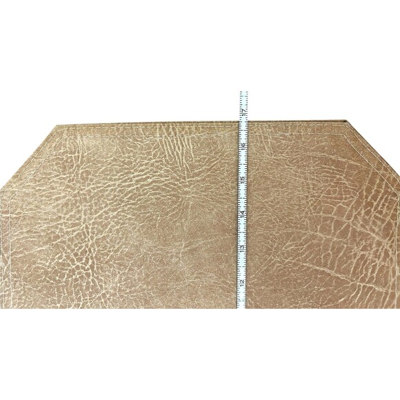 John Matouk Placemats Tan Leather Look Cotton Set of 5 17" x 12.5" 2 Used 3 New - Picture 8 of 9